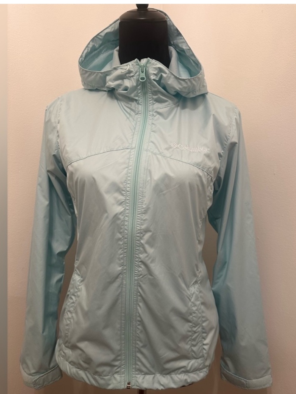 Columbia Hooded Jacket, Light Blue, Size XS
